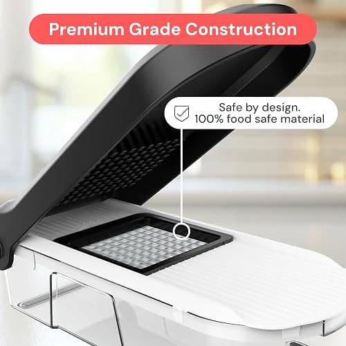 Fullstar Mandoline Slicer for Kitchen - Vegetable Chopper, Onion Potato Food Veggie Fruit Slicer and Cutter with Container, Kitchen Gadgets & Gifts, Home Essentials (6-in-1, Gray/Green) thumbnail 6