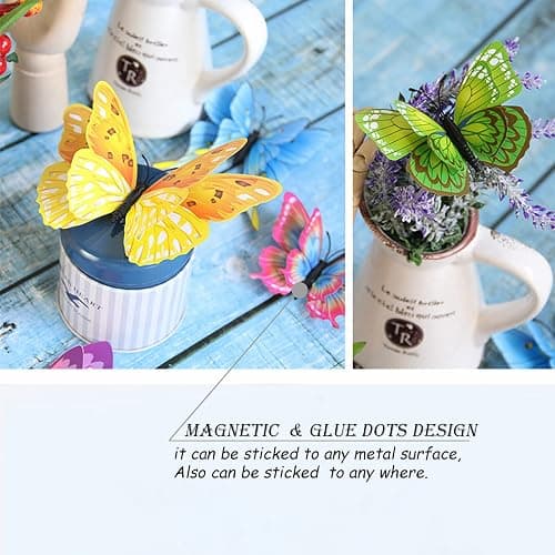 OPSEAM Butterfly Wall Decor 24/48 PCS, 3D Butterflies Stickers for Party Decorations with Magnets(Colorful, 24) thumbnail 3