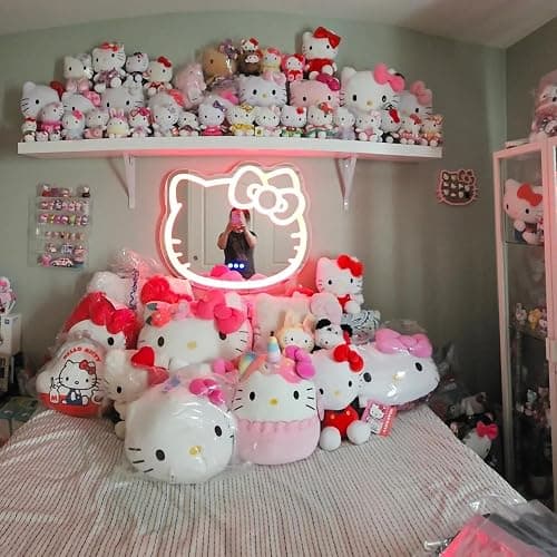 Impressions Vanity Hello Kitty Wall Mirror with Wi-Fi, Smart Touch Sensitive Makeup Vanity Mirror with App Controller and Color Changing Dimming LED Strip Light, Frameless Design thumbnail 9