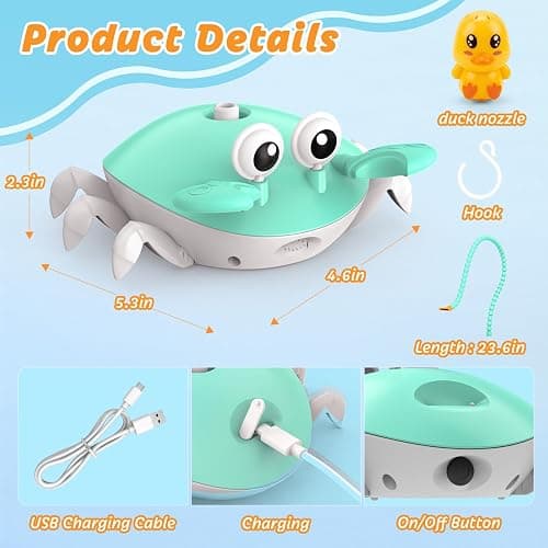 TENGIZUOHZ Water Table Pump, Rechargeable 5400mAh Water Pump for Water Table Powered Continuous with 8Hrs Playtime,IP67 Waterproof 2 Flow Settings Outdoor Water Table Accessories for Kids Boys Girls thumbnail 2