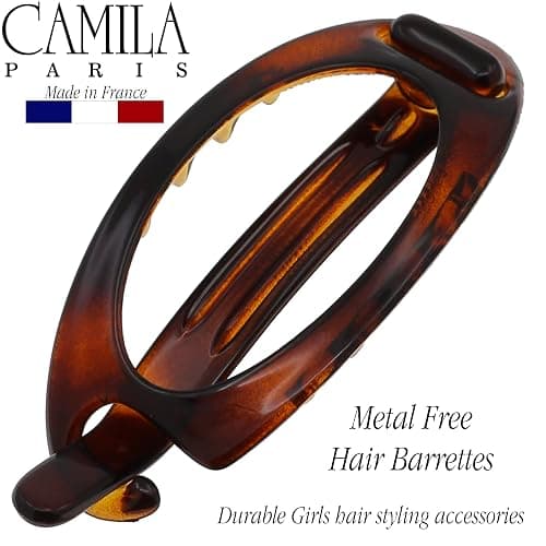 Camila Paris CP2316 French Hair Barrette Clip, Flexible Ponytail Holder No Metal Parts, Strong Hold Grip Hair Clips for Women, No Slip and Durable Styling Girls Hair Accessories, Made in France thumbnail 3
