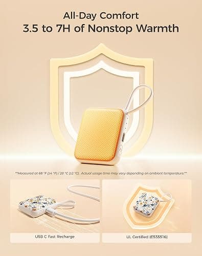 OCOOPA Hand Warmers Rechargeable, Smart Temp Control 7H*2 Long Safe Heat, Ultra Slim, Pocket-Size Design That Fits Gloves, Gifts for Women, Outdoor, Office, Commute (UT5 Nano) thumbnail 5