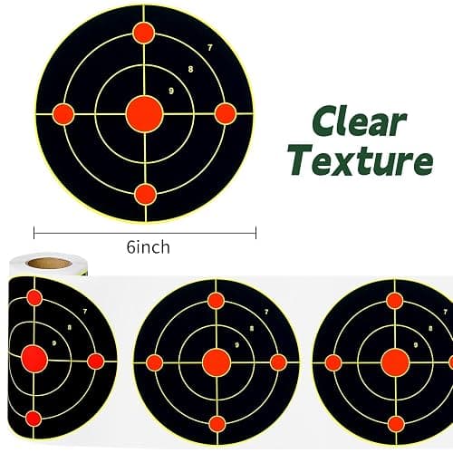 Dononr Shooting Targets, 6" Splatter Targets Stickers 100 Pack Self Adhesive Paper Target for Shooting Range Reactive Fluorescent Yellow Gun Target for Shooting Practice thumbnail 3