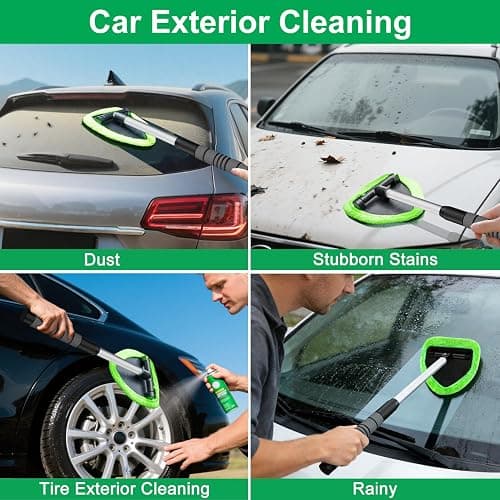 XINDELL Windshield Cleaner Tool – Car Interior Window Cleaning Kit with Extendable Handle & 4 Microfiber Pads, Auto Wiper Inside Windshield Brush for Car & Home Windows thumbnail 7