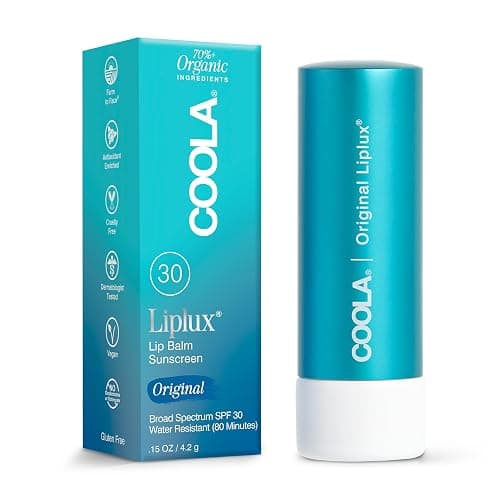 COOLA Organic Liplux Lip Balm and Sunscreen with SPF 30, Dermatologist Tested Lip Care for Daily Protection, Vegan and Gluten Free, 0.15 Oz - Image 1