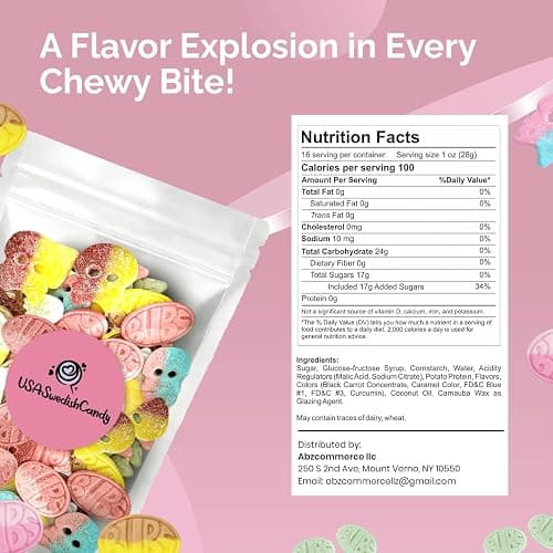 Bubs Swedish Candy Mix (1/2 Pound) - Ovals, Skulls, and Tutti Frutti, Sweet and Sour Swedish Gummies - Best Vegan Candy - Bubs Godis From Sweden thumbnail 2