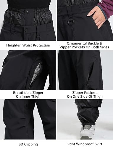 GSOU SNOW Mens Womens Snow Pants Baggy Snowboard Ski Pant Loose Waterproof Windproof Insulated Outdoor Sport thumbnail 5
