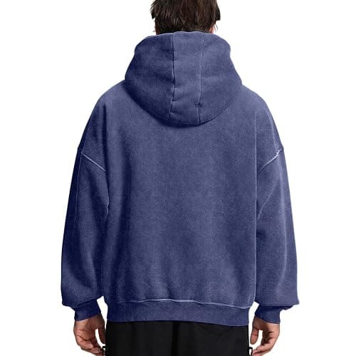 FAIABLE Mens Womens Double Zip Up Hoodie Oversized Acid Wash Hoodie Heavyweight Fleece Cotton Zipper Sweatshirt Vintage thumbnail 4