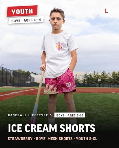 Baseball Lifestyle 101 Boy's Mesh Shorts w/Side Pockets Elastic Waist, 5 in Inseam thumbnail 2