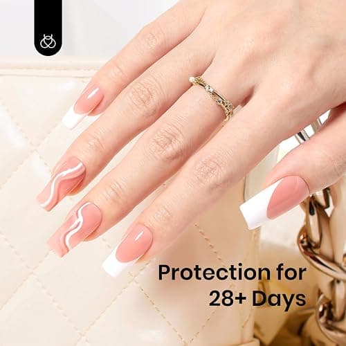 Beetles Nude Color Base Gel Nail Polish, 15ml Rubber Base 5 in 1 Neutral Brown Clear French Tip Color Gel Polish Nail Strengthener Soak Off U V LED Lamp Cure Manicure Design DIY at Home thumbnail 2