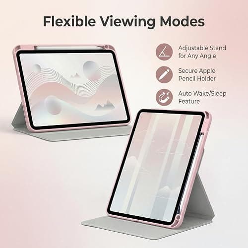 Cute Girly iPad Case with Rotating Stand Compatible with iPad (A16) 11th Generation 11 Inch 2025 & iPad 10th Gen 10.9 Inch 2022, Protective Folio Tablet Cover for Women Girls Teens Kids (Cute Cate) thumbnail 2