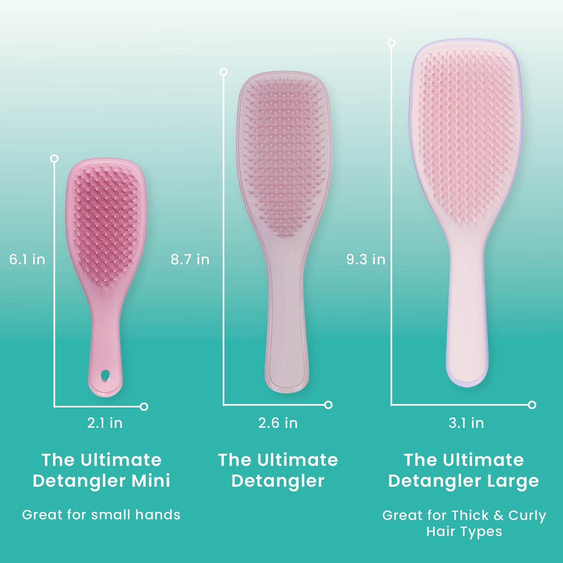 Tangle Teezer|The Large The Ultimate Detangler Hairbrush|Perfect for Long, Thick, Curly & Textured Hair|Two-Tiered Teeth for Gentle Detangling|Reduces Breakage|Ergonomic Handle|Pink Hibiscus thumbnail 5