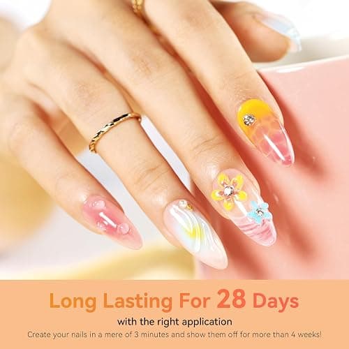 Makartt Blooming Gel & 3D Gel Nail Art Kit for DIY Nail Art Clear | Watercolor Marble Spreading Effect & 3D Drawing Molding Sculpture Gems and Decoration, UV LED Soak Off 15ml thumbnail 4