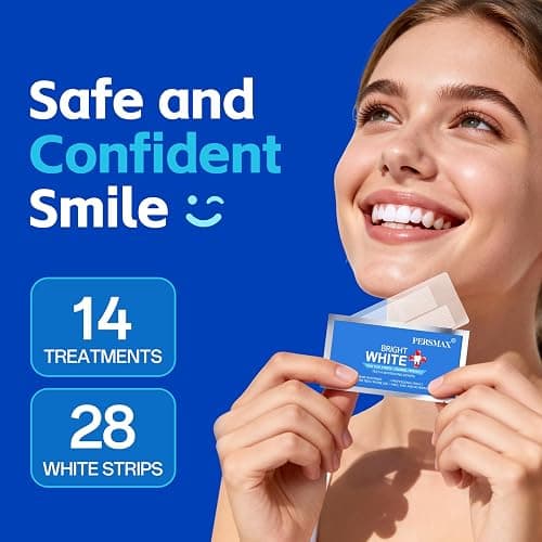 PERSMAX Teeth Whitening Strips – Professional Dentist Approved, Gum-Safe Formula, 14 Treatment, 28 Non-Slip Strips Kit, Pain-Free Express Whitening in 30-Min, Easy to Use for Bright Smile thumbnail 6