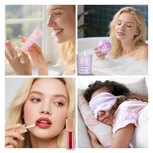 Christmas Gifts for Women, 38 Pcs Skin Care Face Sheet Mask, Bath & Body Spa Gift Set, Self-Care Relaxation Pampering Gift Basket, Bath Bomb, Eye Mask, Face Serum, Lip Gloss, Mother Day, Birthday thumbnail 5