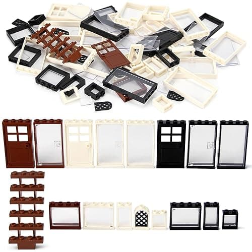 Feleph Windows and Doors Set Interior Decoration Accessories MOC Building Block Kit 118 Pieces and Parts Compatible with Major Brands thumbnail 2