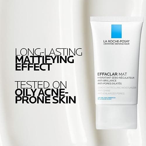 La Roche-Posay Effaclar Mat, Daily Moisturizer For Oily Skin, Visibly Reduces The Look Of Pores, Oil-Free Mattifying Moisturizer, Smooths Skin Texture, Non-Comedogenic & Dermatologist Tested thumbnail 8