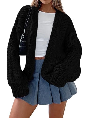 PRETTYGARDEN Cardigan Sweaters for Women Trendy Fall Fashion 2026 Long Sleeve Chunky Knit Cardigans Winter Clothing Outfits - Image 1