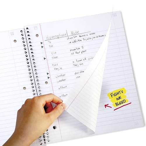 Five Star Spiral Notebook + Study App, 1 Subject, Wide Ruled, 8" x 10-1/2", 80 Sheets, Fights Ink Bleed, Water Resistant Cover, Pastel Stripes (930209F-ECM) thumbnail 5