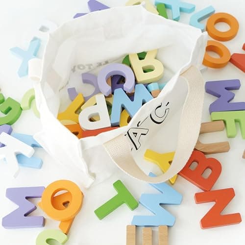 Le Toy Van - Wooden Letters in a Bag Toy, Plastic Free | Suitable for Age 18+ Months thumbnail 2