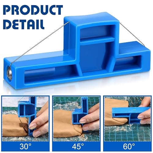 Lanties Angle Cutting Clay Tool Steel Wire Bevel Cutter Small Pottery Angle Clay Trimming Tool Plastic Ceramic Wire Small Pottery Cutter for Ceramics and Sculpting, 2.7 x 1.1 x 0.4 Inch thumbnail 3