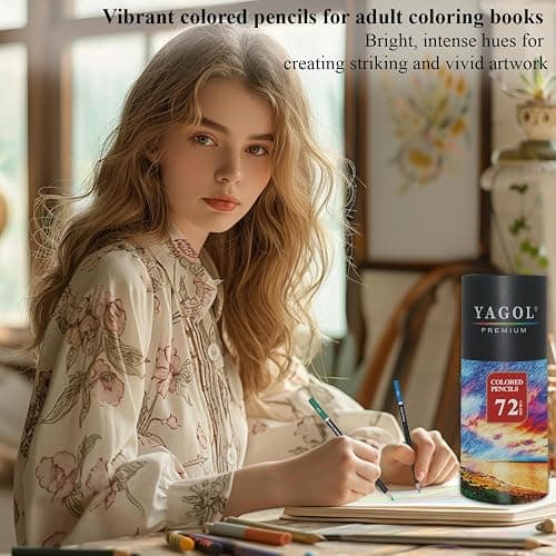Yagol Colored Pencils for Adult Coloring Books, 72 Color Pencil Set, Soft Core Color Pencils for Adult Coloring Book, Coloring Pencils for Adults - Drawing, Sketching, Blending & Shading-Art Supplies. thumbnail 6