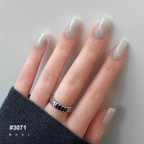 GAOY Milky Black Gel Nail Polish of 6 Creamy Nude, Gray, Green Colors Sweet Salt Style for Salon Gel Manicure and Nail Art DIY at Home thumbnail 4