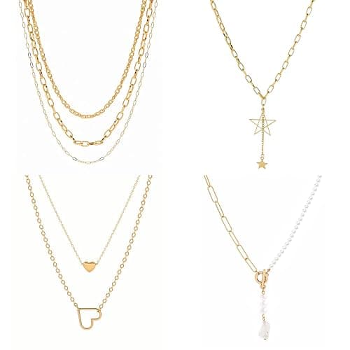 HaHaGirl Gold plate and Silver Plated Jewelry Sets for Women Costume Jewelry Chain Necklace Bracelet Earrings and Rings Sets for Women thumbnail 3