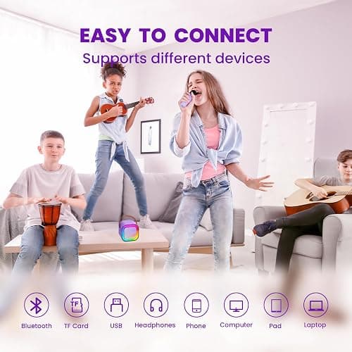 IROO Mini Karaoke Machine for Kids, 2025 TOP Toys Birthday Gifts Ideas for Girls Ages 4, 5, 6, 7, 8, 9, 10, 12+ Years Old, Portable MP3 Player with 2 Wireless Mics for Party thumbnail 8
