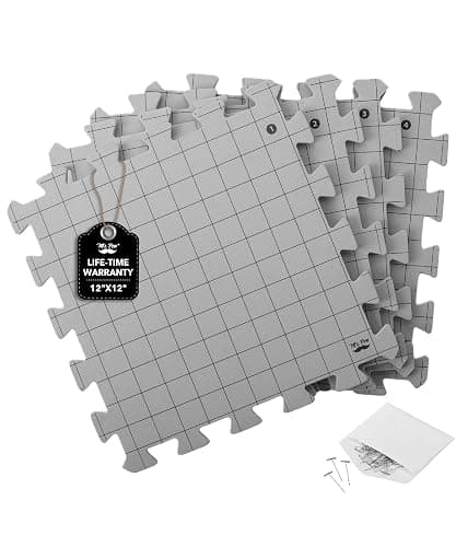 Mr. Pen- Interlocking Blocking Mats, 12”x12”, 4 Pack, Blocking Mats for Knitting & Crochet Projects with 50 T-Pins, Knitting Blocking Mats and Pins, Crochet Blocking Board for Crocheting - Image 1