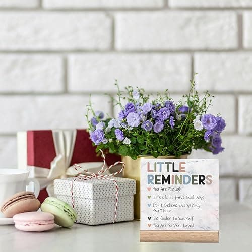 Inspirational Office Desk Decor, Little Reminders Desk Sign, Motivational Gifts for Women, Cute Home Office Decorations for Work, Positive Quotes for Teacher Decorative Sign, Fun Cubicle & Table Decor Signs thumbnail 6
