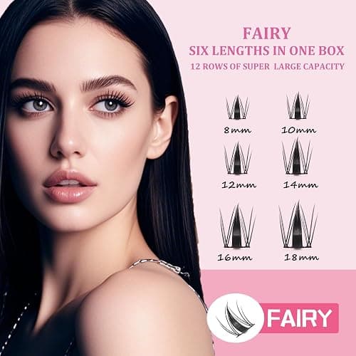 ISOOLU Fairy Lash Clusters Manga Individual Lashes C Curl Wispy Eyelash Clusters WideSpan Eyelash Extension Kit with Lash Bond and Seal Wet-Look Spiky Cluster Lashes (Fairy Kit) thumbnail 3