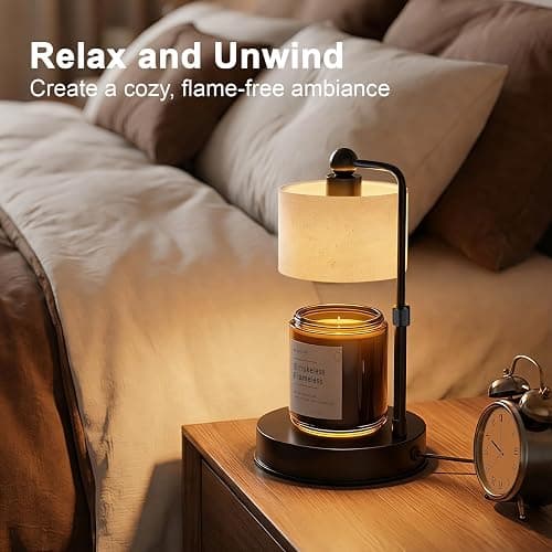 Candle Warmer Lamp with Timer ,Dimmable Candle Wax Warmer, Height Adjustable Electric Candle Lamp Warmer with 2 Bulbs, Birthday Gifts for Women Mom House Warming,Vintage Home Decor for Bedroom thumbnail 4