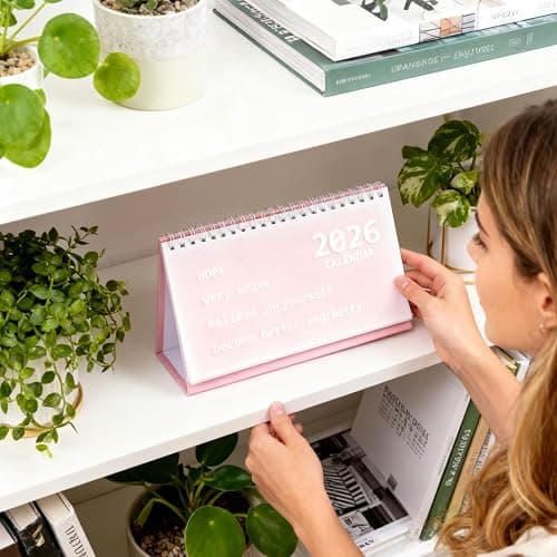 Desk Calendar 2026, Macaron Color 14-Month Writeable Desk Stand Up Calendar Runs from Nov 2025 - Dec 2026, Tear-Off Calendar for Office & Home, Pastel Pink, 8.27" x 6.9" thumbnail 4