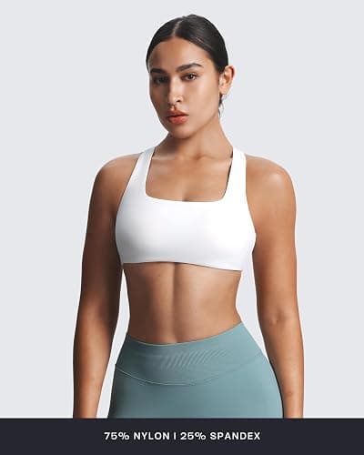 Aoxjox Women's Workout Sports Bras Square Neck Emma Cross Back Fitness Training Gym Bra Yoga Crop Tank thumbnail 3