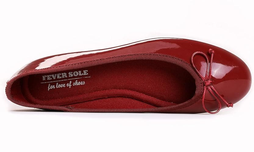 FEVERSOLE Women's Macaroon Colorful Memory Foam Cushion Insock Patent Ballet Flat thumbnail 2