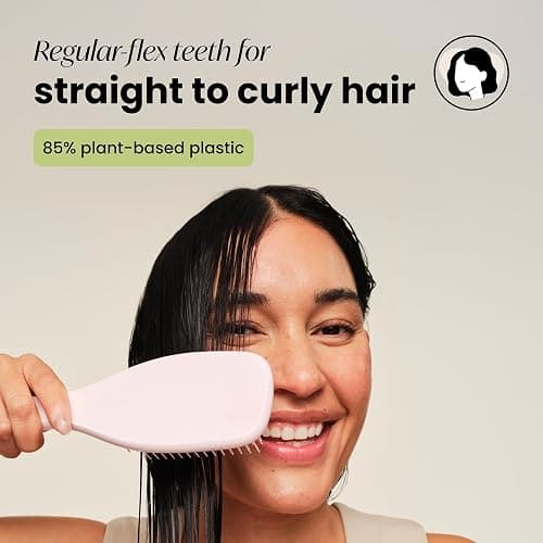 Tangle Teezer Plant-Based Ultimate Detangler Brush, Dry & Wet Hair Brush, Eliminates Knots & Reduces Breakage for All Hair Types, Marshmallow Pink thumbnail 3
