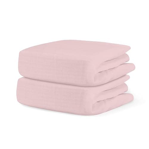 Newton Baby Fitted Single Layer Crib Sheet (2-Pack) - Ultra Breathable and Soft, Organic Cotton, Fits All Standard Cribs, Pink - Image 1