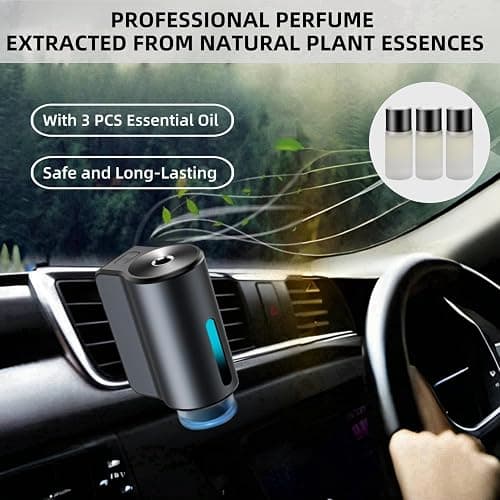 Car Air Freshener Diffuser, Smart Car Air Freshener, Car Diffuser Air Freshener with Three Adjustable Modes, Aromatizante Para Carro with 3pcs Essential Oil, Car Fresheners Long Lasting thumbnail 4