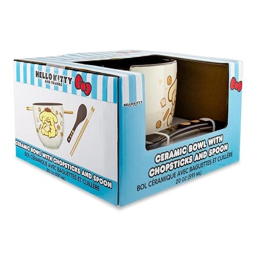 Sanrio Pompompurin 20-Ounce Ramen Bowl With Chopsticks and Spoon thumbnail 5