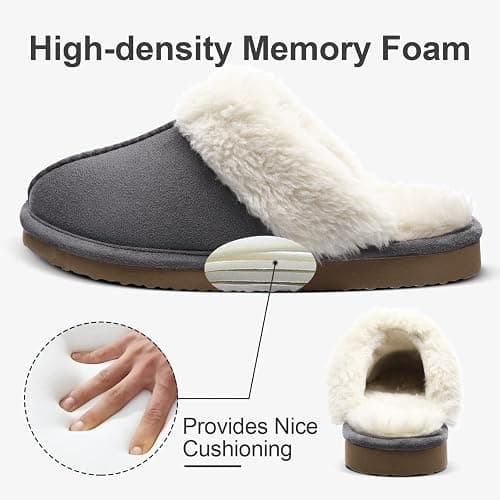 Litfun Women's Fuzzy Memory Foam Slippers Fluffy Winter House Shoes Indoor and Outdoor thumbnail 4