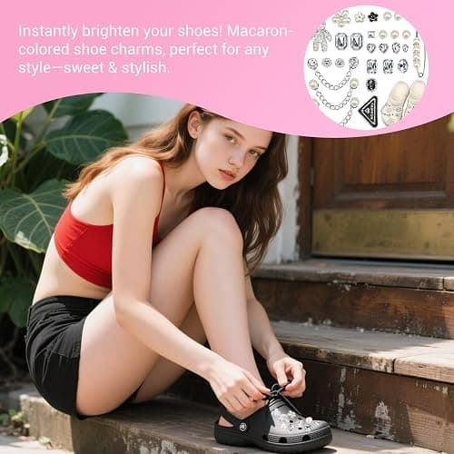 Shoe Charms - 29-Piece Crystal Sparkling Shoe Decorations, Easy to Install, DIY Fashionable Accessories for Shoes, Bracelets, Bags, for All Ages thumbnail 5