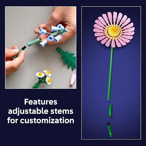 LEGO Botanicals Petite Sunny Bouquet Flower Set - DIY Floral Arrangement - Home Decor - Gift for Birthdays - Building Toy for Kids 9+ - Faux Bluebells, Tulip, Daisy, and More - 10347 thumbnail 5