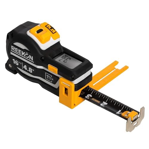 REEKON T1M Utility Digital Tape Measure 16ft (English) – Bluetooth Smart Measuring Tool, 1/32” Accuracy, Saves 1000+ Measurements, LCD Display, 150 Hour+ Battery Life & Rechargeable - Image 1