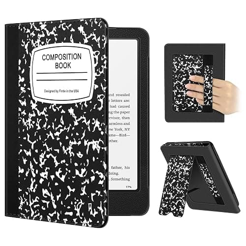 Fintie Case for 7"/6.8" Kindle Paperwhite(12th/11th Generation-2024/2021) and Kindle Colorsoft Signature Edition -Slim Foldable Stand Cover Auto Wake/Sleep for Paperwhite 2024, Composition Book - Image 1