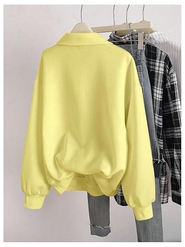 Verdusa Women's Fruit Print Collared Oversized Sweaters Half Zip Pullover Fall Knit Tops thumbnail 2