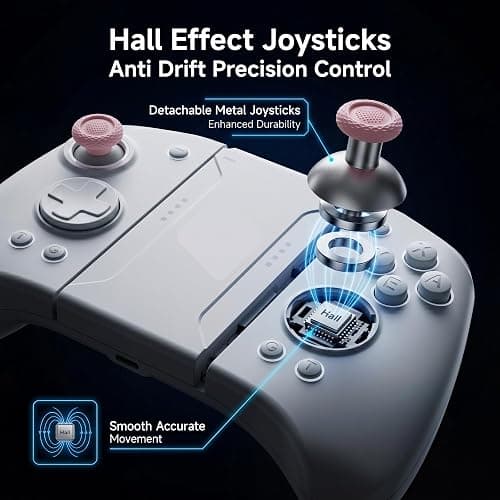 PLAYVEX Wireless Controller Compatible with Switch 2 Switch OLED and Switch Lite Includes Magnetic Charging Adapters Hall Effect Joysticks RGB Turbo Motion Control Grip Stand thumbnail 3
