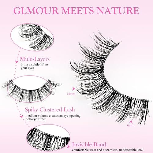 APCYUST Wispy Lashes Doll Eye False Eyelashes Manga Look 30 Pairs Short Lightweight Lash Strips Clear Band Fake Strip Eyelash Hybrid Full Eye Lash Natural Cute Makeup Pestañas Postizas for Beginners thumbnail 2