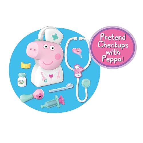 Peppa Pig Checkup Case Set with Carry Handle, 8-Piece Doctor Kit for Kids with Stethoscope, Kids Toys for Ages 3 Up by Just Play thumbnail 3