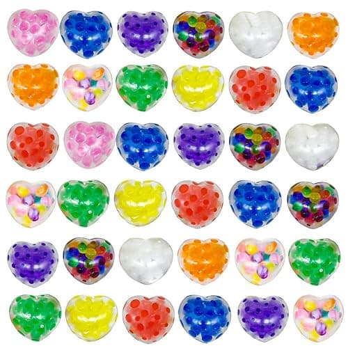 1 Pcs Valentines Hearts Stress Balls Squishy Toys Squeeze Ball Toys for Birthday School Classroom Valentines Day Card Prizes Party Favors Gifts - Image 1